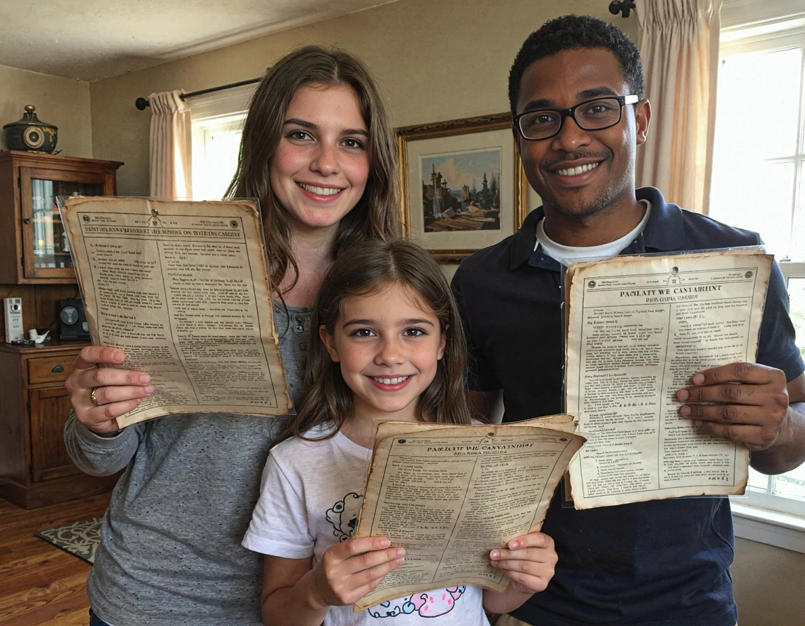 Семья с найденными документами